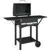 Barbecue A Carbone Con 2 Ripiani Laterali, Termometro, Coperchio E Ruote, 110x46.5x101 Cm, Nero