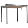 Pergola Da Giardino 3x3 M Con Tettuccio Retrattile Anti Uv E Telaio In Alluminio, Grigio