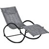 Sedia Sdraio A Dondolo ZerO-Gravity Da Esterno Impermeabile Con Poggiatesta, 155x61x88 Cm, Grigio
