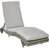 Sdraio Da Giardino In Rattan Pe Con Schienale Regolabile E Cuscino, 207x70x70cm, Grigio