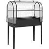 Letto Per Orto Rialzato Con Copertura Mini Serra E Foro Di Drenaggio, 100x49x136 Cm, Nero