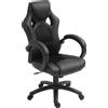 Sedia Da Gaming Ad Altezza Regolabile, Sedia Da Ufficio Con Funzione A Dondolo, Girevole E Reclinabile, 71x61x108-118 Cm, Nera