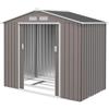 Casetta Da Giardino Porta Utensili In Lamiera Con Porte Scorrevoli, 213x130x185 Cm, Grigio