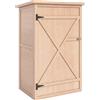 Casetta Da Giardino In Legno Di Abete Con Tetto Impermeabile E 2 Mensole, 75x56x115 cm