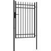 Cancelletto Di Sicurezza Con Serratura, 3 Chiavi E 2 Paletti, In Acciaio Zincato, 107x204 Cm, Nero