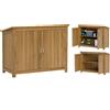 Armadio Da Esterno In Legno Porta Attrezzi Con 2 Porte E 2 Ripiani, 110x50x85 Cm, Marrone