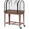 Fioriera Rialzata Con Mini Serra Per Piante, Ruote E Ripiano, 80x40x120cm, Marrone