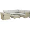 Salotto Da Giardino 7 Pezzi Modulabile In Rattan Pe Con Cuscini, Beige