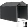 Tenda Garage Con Ingresso Avvolgibile, Corde E Picchetti, In Metallo Zincato E Pe, 220x157x165 Cm, Grigio Scuro