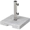 Base Per Ombrellone Quadrata In Granito Da 21 Kg Con Maniglie E 2 Manopole Regolabili, Grigio