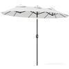 Ombrellone Da Giardino Doppio Inclinabile Con Apertura A Manovella, 295x152x222cm, Bianco