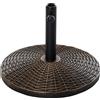 Base Per Ombrellone Rotonda In Plastica Effetto Rattan Da 25kg Per Pali Da 35mm, 38mm, 48mm
