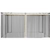Zanzariera Per Gazebo Tende Di Ricambio Universale Con Cerniere, 352x207 Cm, Nero E Beige