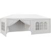 Gazebo Tendone Per Feste 6x3m Con Pareti Laterali Rimovibili, Porte E Finestre, Bianco