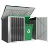 Capanno Giardino, Organizer Bidoni Spazzatura Orizzontale, Grigio Scuro