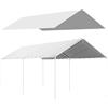 Copertura Di Ricambio 6x3 M In Pe Bianco AntI-Uv Per Carport Auto Con Corde Elastiche