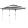 Gazebo Pop Up Pieghevole 3.5x3.5 M Con Doppio Tetto E Borsa, In Metallo E Tessuto Oxford, Grigio Scuro