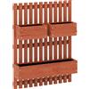Fioriera Verticale A Doghe Con 3 Vasi Rimovibili, In Legno Di Abete, 60x16x80 Cm, Marrone