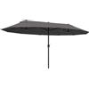 Ombrellone Da Giardino Doppio Da Giardino 4.6x2.7 M A 12 Stecche Con Prese D'aria E Manovella, Ombrellone Per Esterno In Acciaio E Poliestere, Anti U