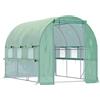 Serra Per Orto 3x2x2m In Acciaio E Copertura Pe, Porte Con Zip E Finestre A Rete, Verde