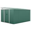 Casetta Da Giardino Con Porta Scorrevole, In Acciaio, 345x280.5x169-201cm, Verde