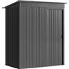 Casetta Da Giardino In Metallo Con Prese D'aria E Porta Scorrevole, 159x106x181 Cm, Grigio Scuro