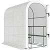 Serra Da Giardino Con Scaffali A 2 Livelli E Porta Avvolgibile, In Acciaio E Pe, 123x187x189 Cm, Bianco