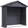 Capanno Da Giardino 1.1x2 M Con Porta Avvolgibile, Tenda Garage Per Bici E Moto, Grigio Scuro