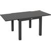 Tavolo Da Giardino Allungabile Per 4-6 Persone Con Piano A Doghe, In Alluminio, 81/162x80x75 Cm, Grigio