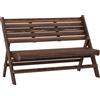 Panchina Da Giardino 2 Posti Pieghevole A Doghe In Legno Di Pino, 122x63x83 Cm, Carbonizzato