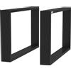 Set 2 Gambe Per Tavolino Rettangolari Stile Industriale In Acciaio, Capacità 60 Kg, 70x8x41 Cm, Nero