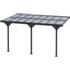 Pergola Addossata Da Giardino 4.4x3m Regolabile In Policarbonato E Alluminio, Grigio