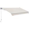 Tenda Da Sole 2x2.5 M, A Bracci Ad Azionamento Manuale, In Alluminio E Poliestere, Crema