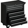 Carrello Da Officina Con 7 Cassetti, Serratura Con Chiavi, Ruote E Maniglia, 69x33x75cm, Nero