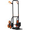Carrello Portapacchi Per Scale 6 Ruote, Pieghevole, Portata 120kg, In Acciaio, Per Trasloco, Giardinaggio, Arancione