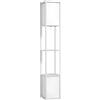 Lampada Da Terra Moderna Con 2 Paralumi E 2 Ripiani Per Lampadine E27 Max. 40w, 26x26x156 Cm, Bianco