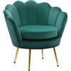 Poltrona Vintage Di Design In Velluto Verde Poltroncina Da Camera