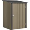 Casetta Da Giardino Porta Attrezzi In Acciaio Galvanizzato Con Porta, 100x104x160 Cm, Marrone E Grigio Scuro