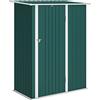 Capanno Porta Attrezzi In Metallo Con Tetto Inclinato E Porta Bloccabile, 142x86x189 Cm, Verde