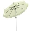 Ombrellone Da Giardino E Terrazza Ø2.7x2.5 M Rotondo Con Testa Inclinabile E Resistente Ai Raggi Uv 50+, Beige