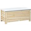 Baule Da Esterno Da 155l In Legno Con Coperchio In Metallo E 2 Ammortizzatori, 110x50x50 Cm, Color Legno