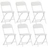Set 6 Sedie Pieghevoli Con Fori Di Drenaggio In Plastica E Metallo, 45x49x79.5 Cm, Bianco