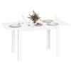 Tavolo Da Pranzo Allungabile Per 4-6 Persone Con Pannelli A Ribalta, In Legno, 120-160x80x78 Cm, Bianco
