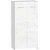Mobile Scarpiera A 5 Ripiani Regolabili E Rimovibili, In Legno, 55x36x108 Cm, Bianco Lucido