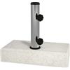 Base Per Ombrellone Da Giardino 25kg Per Pali Da Ø32mm, Ø38mm E Ø48mm, In Granito E Acciaio Inox, 45x22.5x40 Cm, Grigia