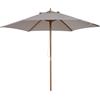 Ombrellone Da Giardino A 6 Stecche In Legno E Tessuto Poliestere, 2.5x2.3m, Grigio