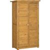 Casetta In Legno Da Giardino Con Tetto Impermeabile, Armadio Da Esterno Porta Attrezzi Da Giardino Con 3 Mensole, 87x46.5x160cm