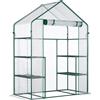 Serra Da Giardino In Pe Impermeabile E Anti Uv Con Accessori Montaggio, 142x73x195 Cm, Verde