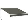 Tenda Da Sole Per Esterno Avvolgibile A Bracci Con Apertura A Manovella, 350x250 Cm, Grigio