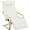 Poltrona Relax Riscaldante E Massaggiante Con Poggiapiedi Regolabile E Telecomando, 67x95x101 Cm, Crema